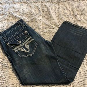 MEN ROCK REVIVAL DISTRESSED jeans JOHN STRAIGHT 40